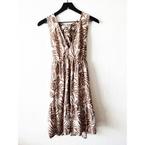 House of Harlow 1960 Linen Open Back Halter Dress Women Small